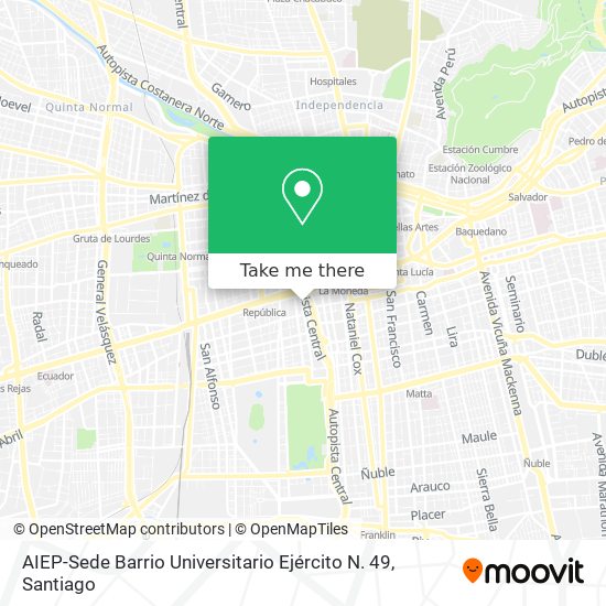 AIEP-Sede Barrio Universitario Ejército N. 49 map