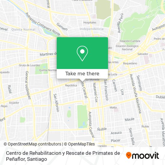 Centro de Rehabilitacion y Rescate de Primates de Peñaflor map