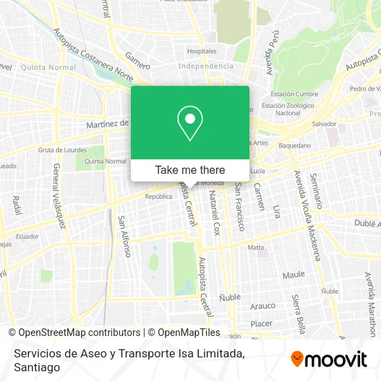 Servicios de Aseo y Transporte Isa Limitada map
