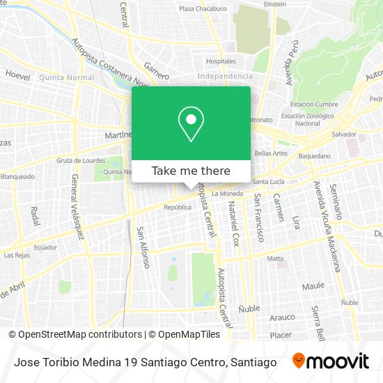 Jose Toribio Medina 19 Santiago Centro map