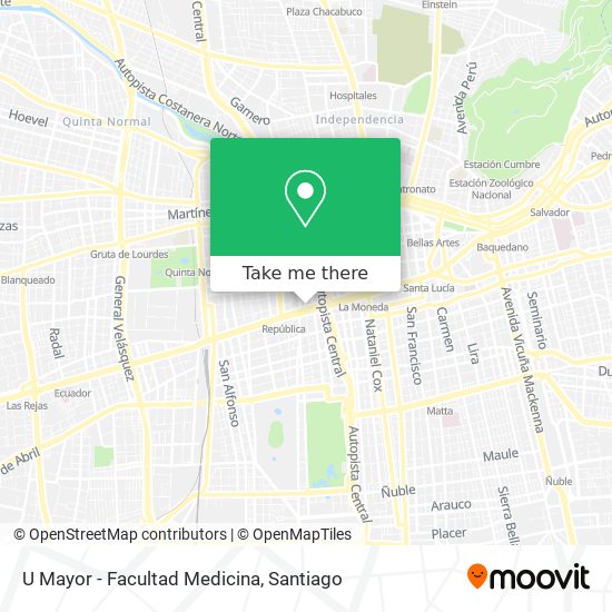 U Mayor - Facultad Medicina map