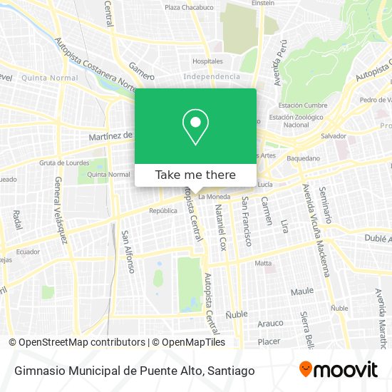 Gimnasio Municipal de Puente Alto map