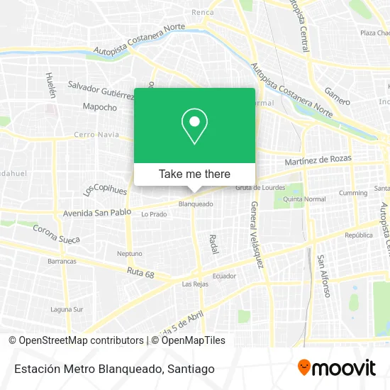 Mapa de Estación Metro Blanqueado