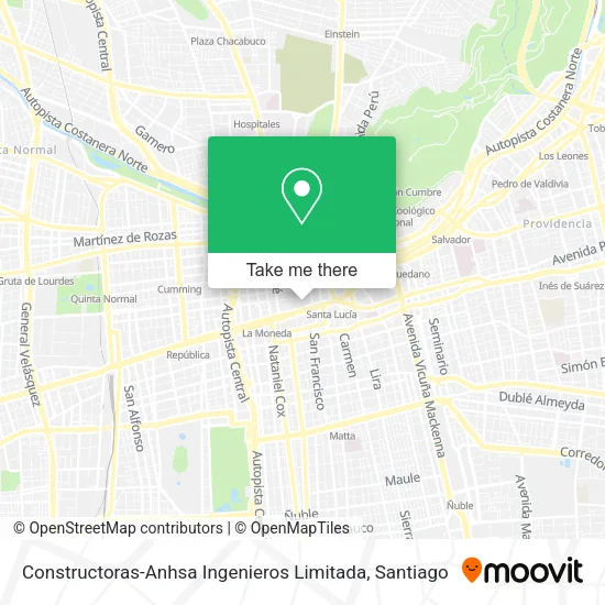 Constructoras-Anhsa Ingenieros Limitada map