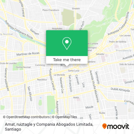 Amat, ruiztagle y Compania Abogados Limitada map