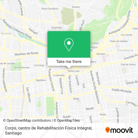Corps, centro de Rehabilitación Física Integral map