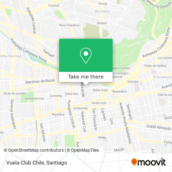 Vuela Club Chile map