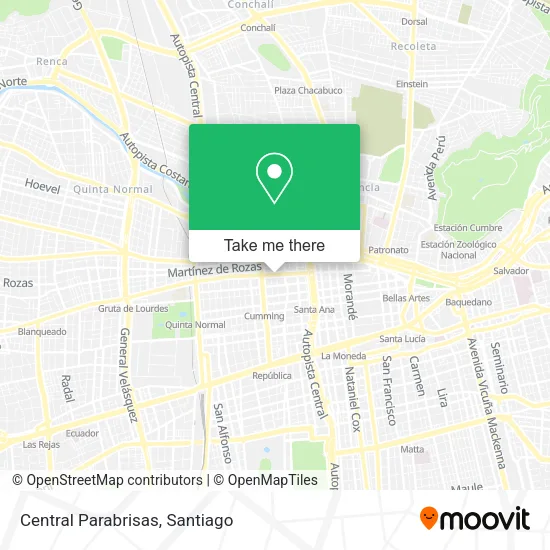 Central Parabrisas map
