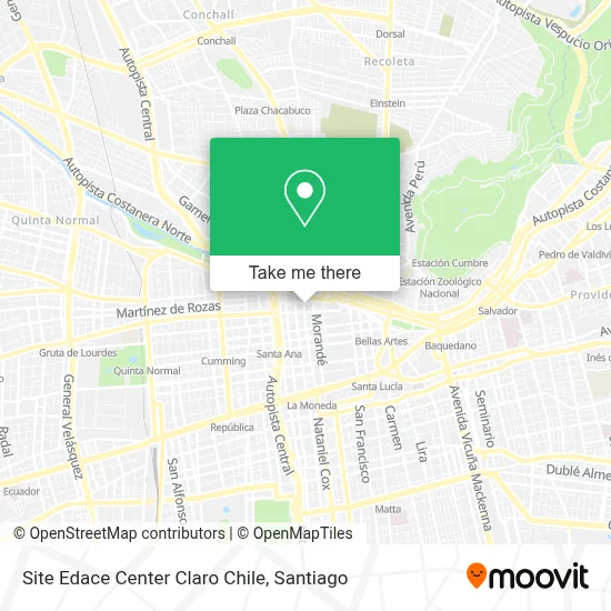 Site Edace Center Claro Chile map