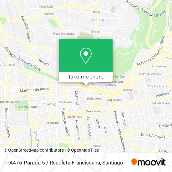 PA476-Parada 5 / Recoleta Franciscana map