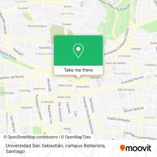 Universidad San Sebastián, campus Bellavista map