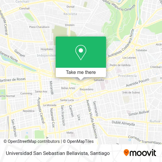 Universidad San Sebastian Bellavista map
