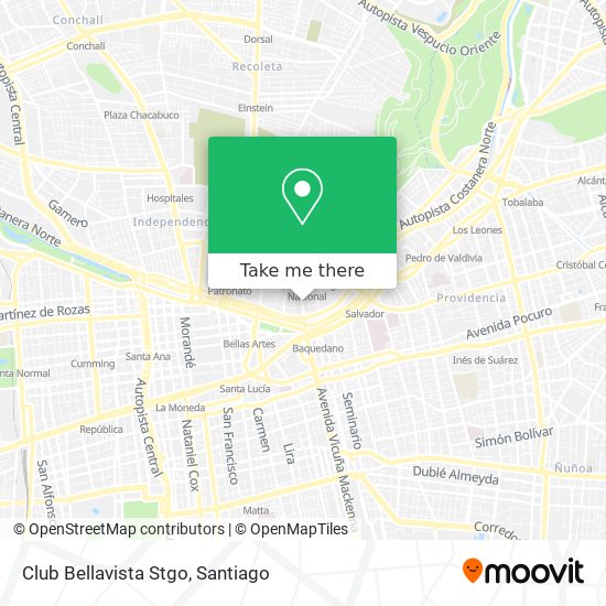 Mapa de Club Bellavista Stgo