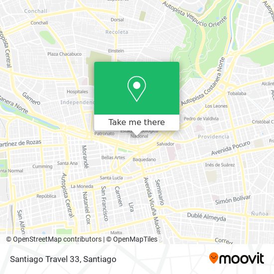 Santiago Travel 33 map