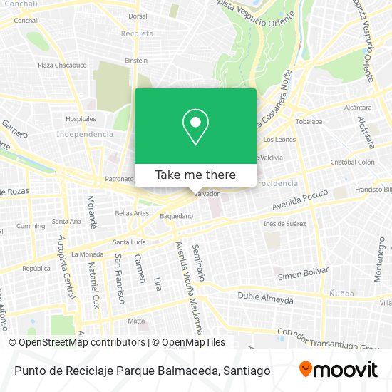 Punto de Reciclaje Parque Balmaceda map