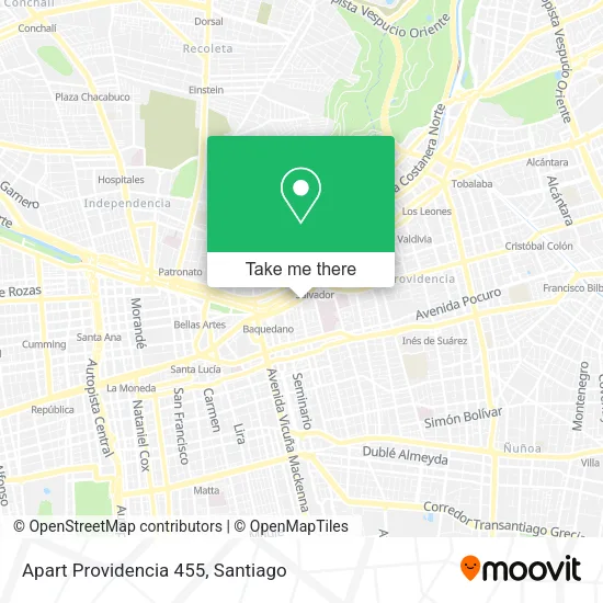 Apart Providencia 455 map