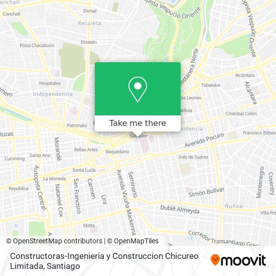Mapa de Constructoras-Ingenieria y Construccion Chicureo Limitada