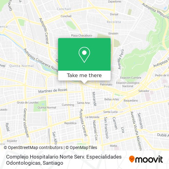 Complejo Hospitalario Norte Serv. Especialidades Odontologicas map