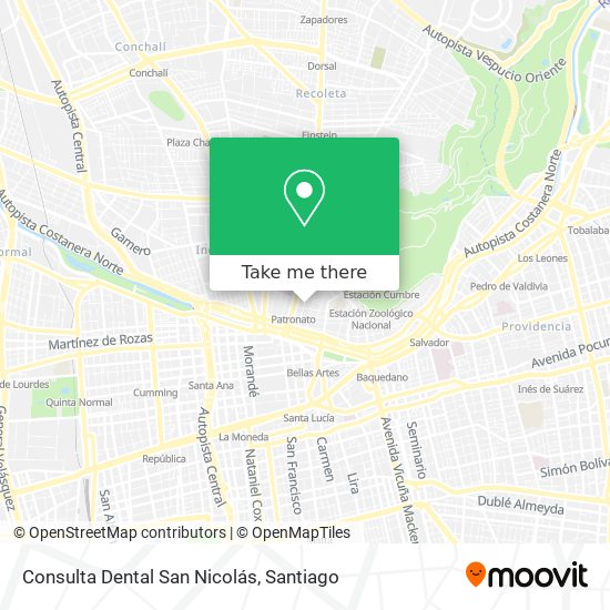 Mapa de Consulta Dental San Nicolás