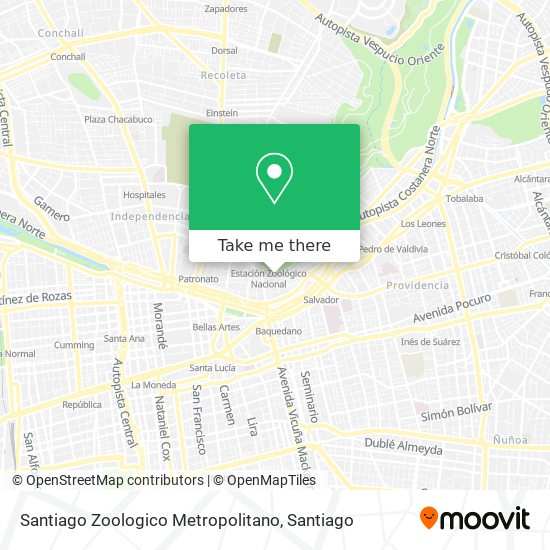 Santiago Zoologico Metropolitano map