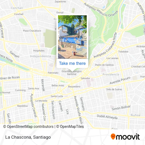 La Chascona map