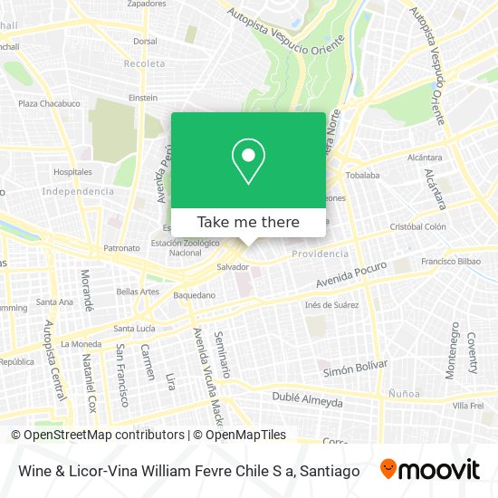 Mapa de Wine & Licor-Vina William Fevre Chile S a