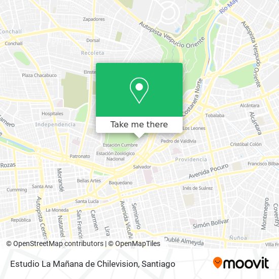 Estudio La Mañana de Chilevision map