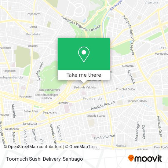 Toomuch Sushi Delivery map