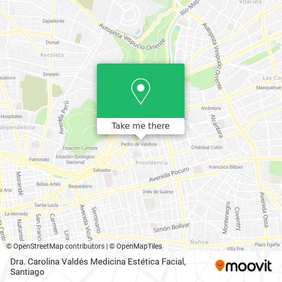 Mapa de Dra. Carolina Valdés Medicina Estética Facial