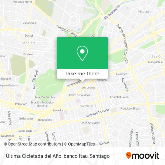 Última Cicletada del Año, banco Itau map