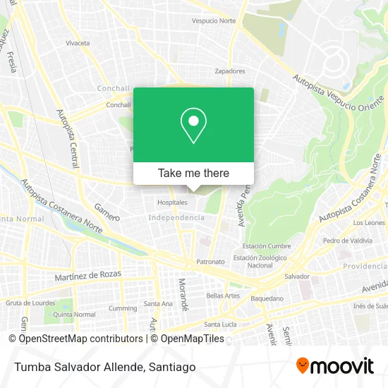 Tumba Salvador Allende map