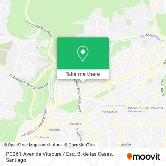 PC261-Avenida Vitacura / Esq. B. de las Casas map