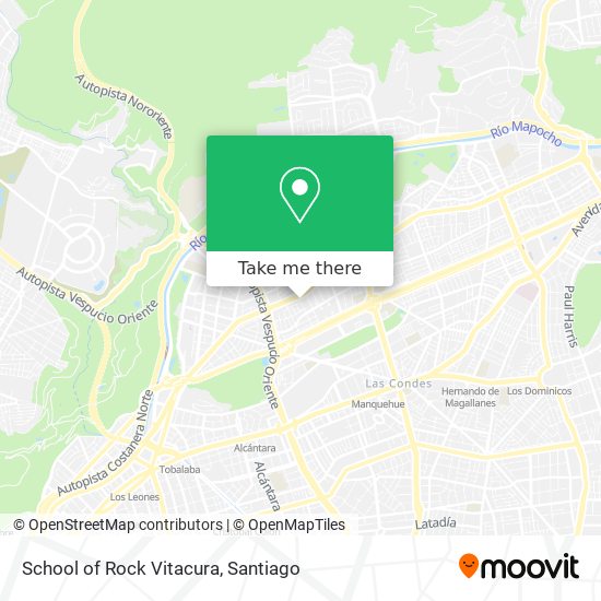 Mapa de School of Rock Vitacura