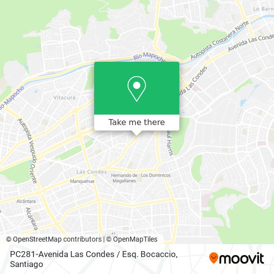 PC281-Avenida Las Condes / Esq. Bocaccio map