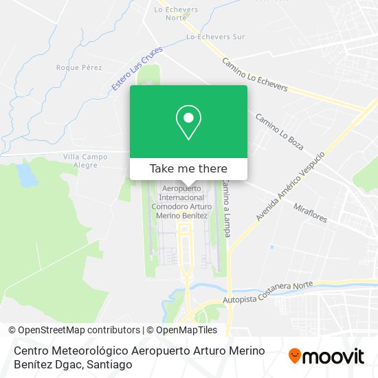 Mapa de Centro Meteorológico Aeropuerto Arturo Merino Benítez Dgac