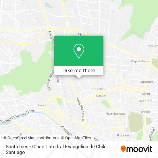 Santa Inés - Clase Catedral Evangélica de Chile map