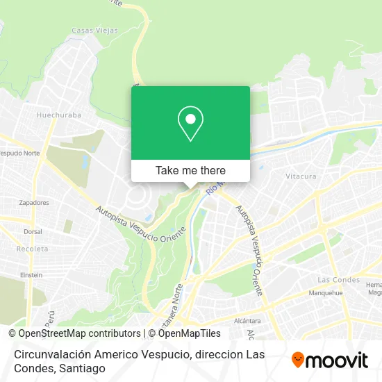 Circunvalación Americo Vespucio, direccion Las Condes map