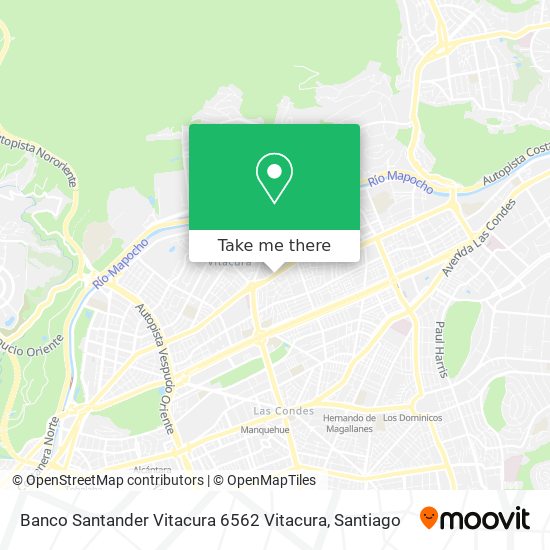 Banco Santander Vitacura 6562 Vitacura map