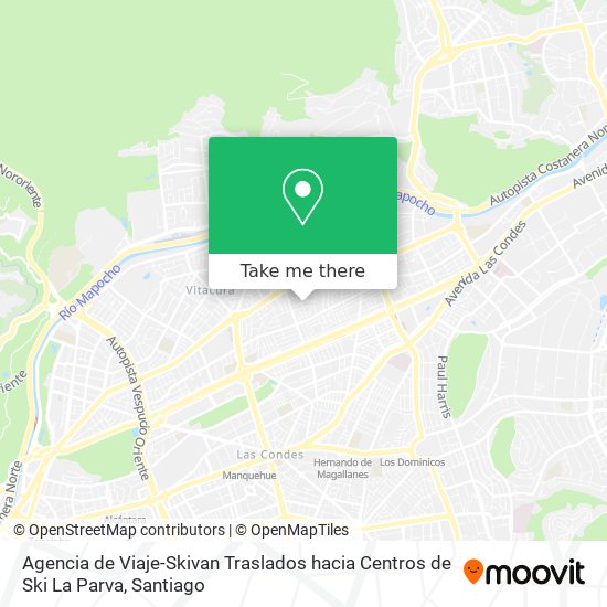 Agencia de Viaje-Skivan Traslados hacia Centros de Ski La Parva map