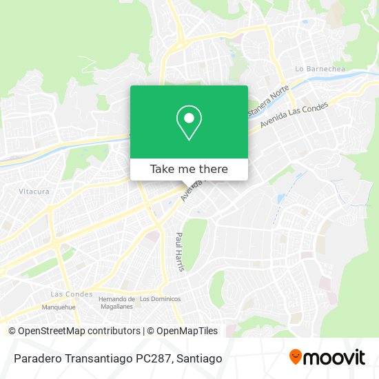 Paradero Transantiago PC287 map