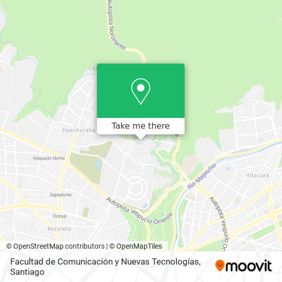 Mapa de Facultad de Comunicación y Nuevas Tecnologías
