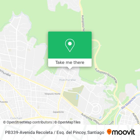 PB339-Avenida Recoleta / Esq. del Pincoy map