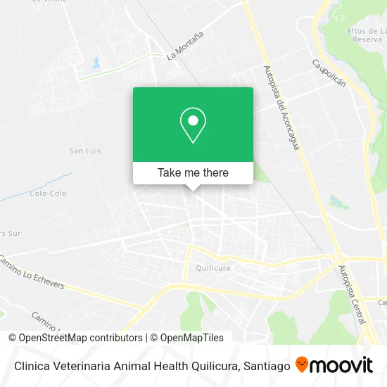 Clinica Veterinaria Animal Health Quilicura map