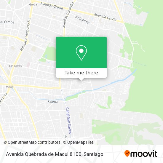 Avenida Quebrada de Macul 8100 map