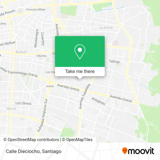 Mapa de Calle Dieciocho