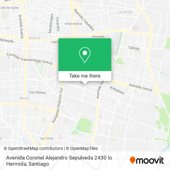 Avenida Coronel Alejandro Sepulveda 2430 lo Hermida map