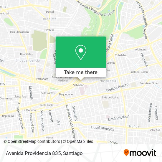 Avenida Providencia 835 map