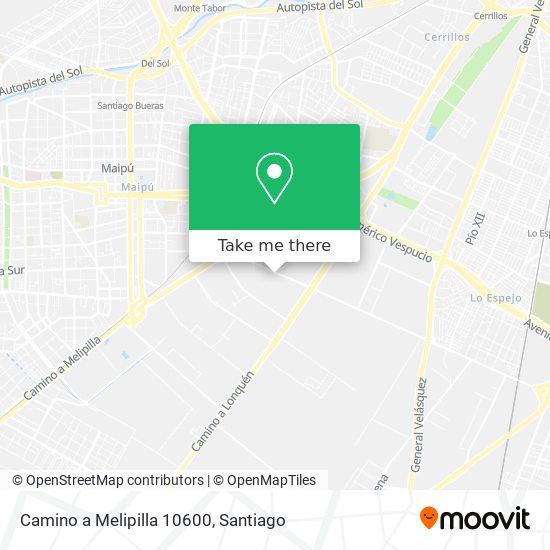 Camino a Melipilla 10600 map