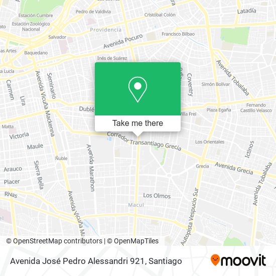 Avenida José Pedro Alessandri 921 map