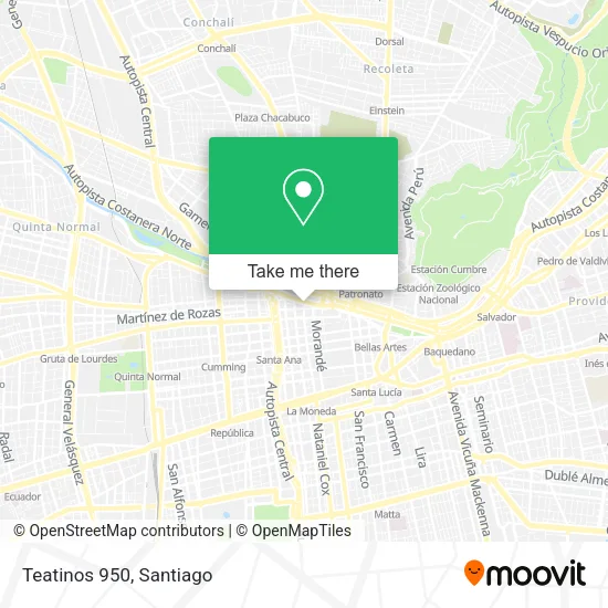 Teatinos 950 map
